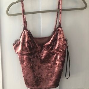 Forever 21 velvet crop top bralette